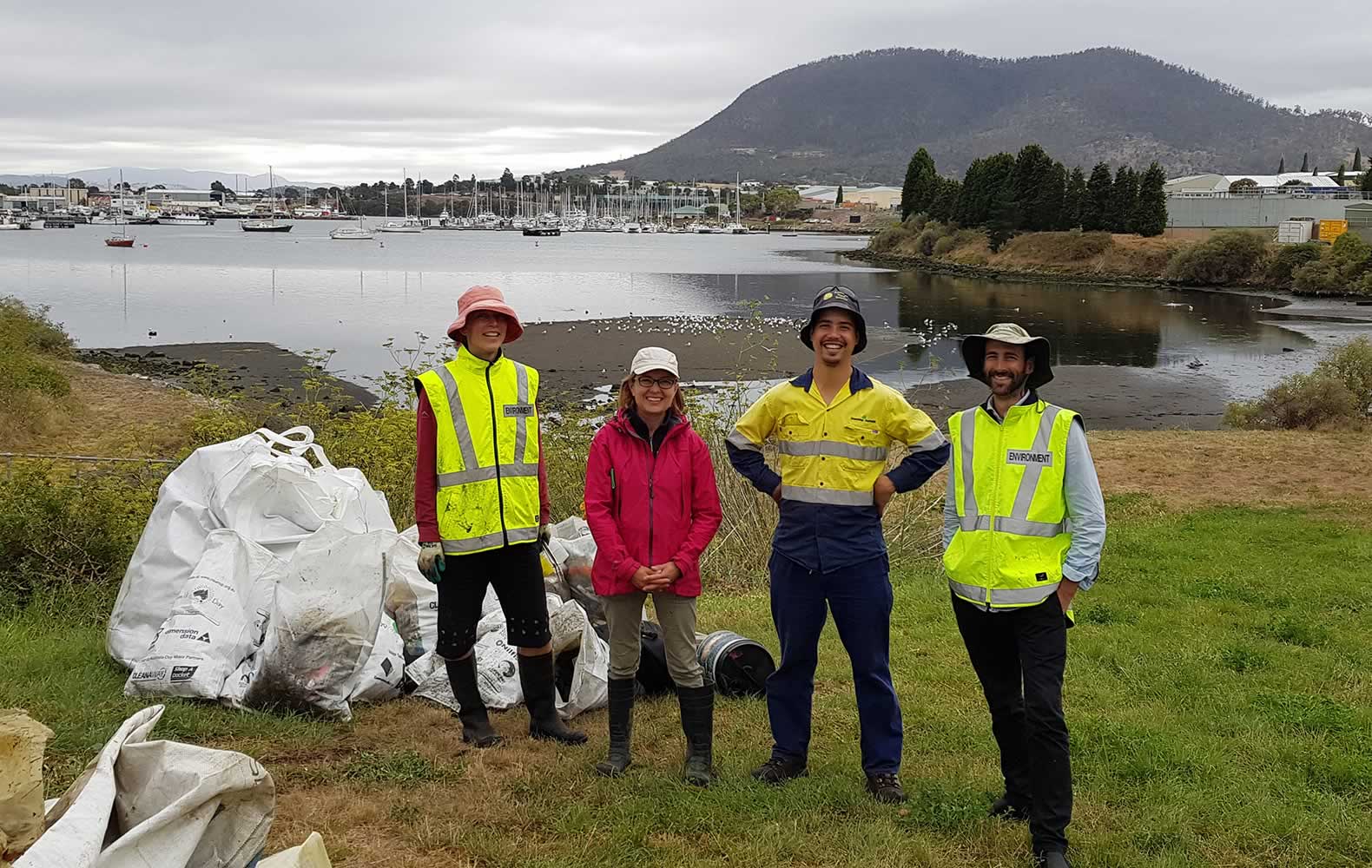 DEP team at the Business Clean Up Day 2019. Photo: Derwent Estuary Program.