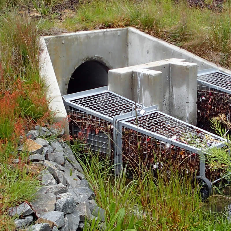 Litter trap, Kingston Tasmania. Image: Derwent Estuary Program.