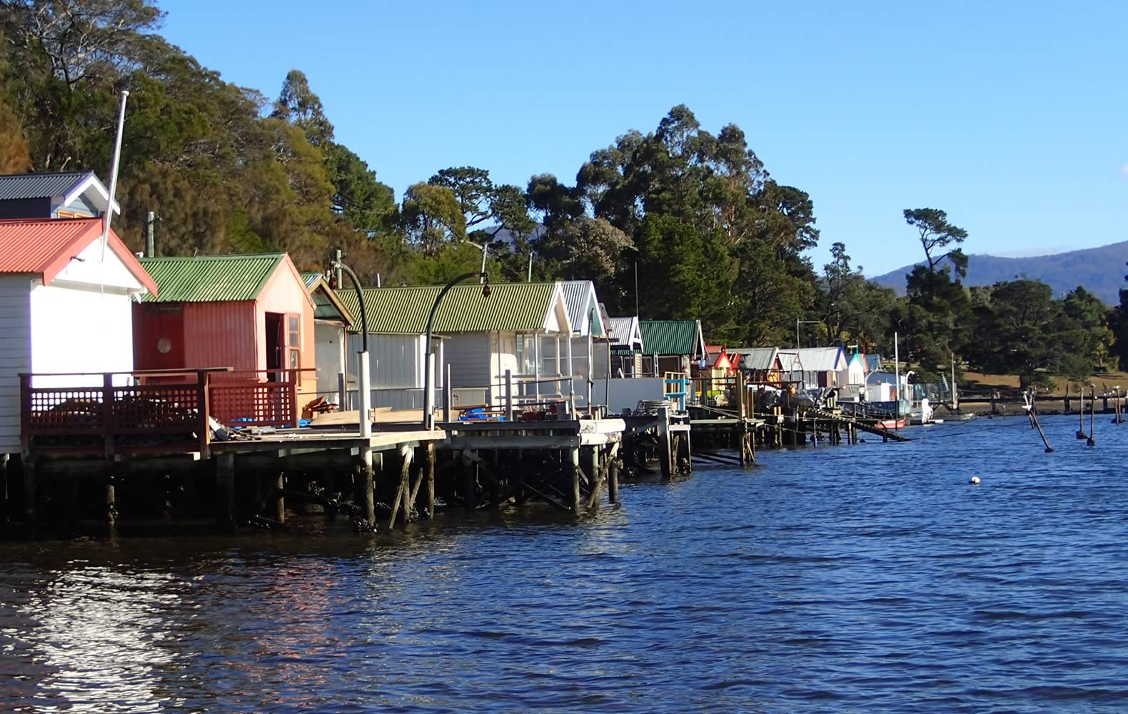 Cornelian Bay boat houses. Photo: Derwent Estuary Program.