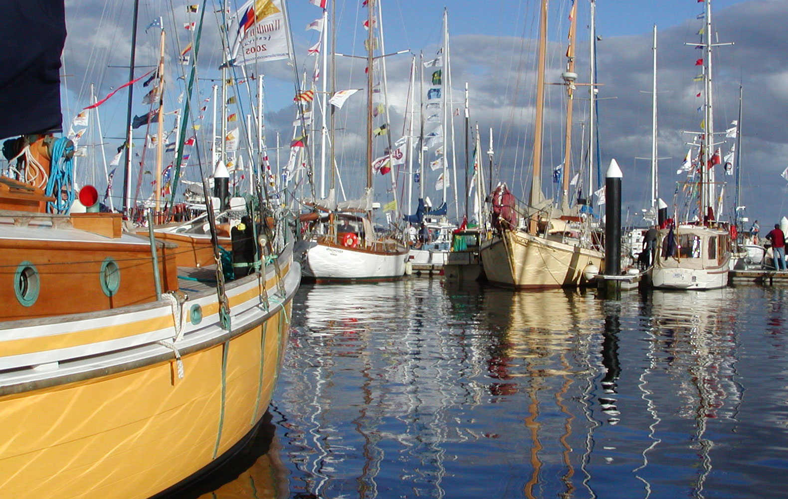 Wooden boats at Hobart docks. Photo: Derwent Estuary Program.